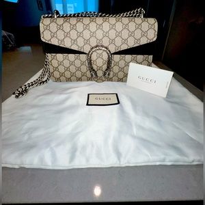 GG Supreme Monogram Small Dionysus Shoulder Bag Black